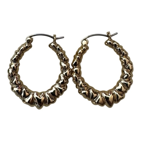 Hoop Earrings, Gold New - Picture 1 of 2